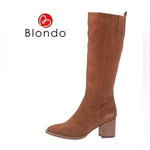 Blondo Nikki camel suede knee high boots.